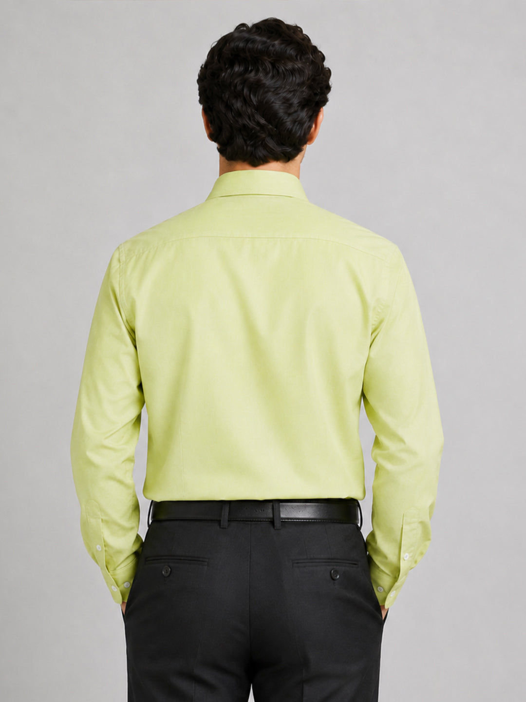 Lime Green Formal Oxford Cotton Shirt For Men