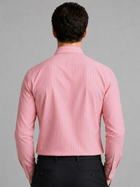 Dark Pink Pinstripe Oxford Shirt For Men