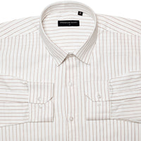 Fine Maroon Pinstripe Linen Shirt