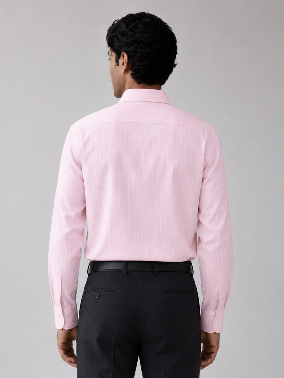 Pink Pinstripe Oxford Shirt For Men