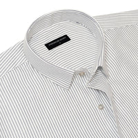 Silver Grey Stripe Oxford Shirt For Men