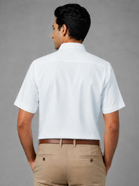 Half Sleeve Paper Cotton Light Blue Shirt for Men