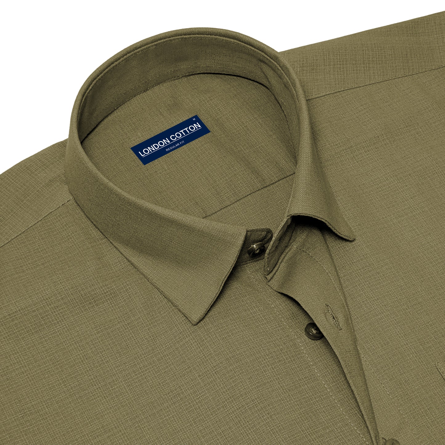Pack of 2 Textured Linen Shirts (Olive & Bottle Green)