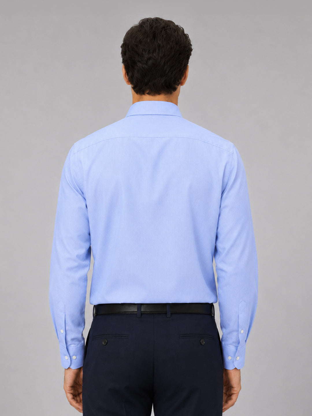 Denim Blue Formal Oxford Cotton Shirt For Men