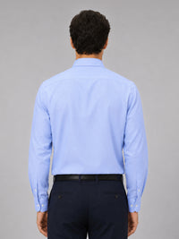 Denim Blue Formal Oxford Cotton Shirt For Men