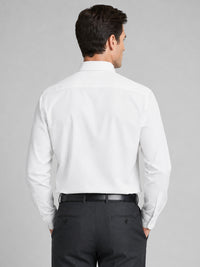 White Satin Contrast Collar Shirt for Men