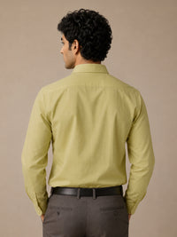 Paper Cotton Light Green Shirt for Men