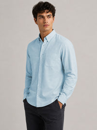 Sky Blue Linear Linen Shirt