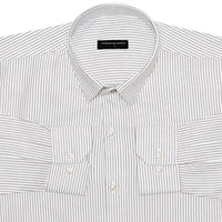 Silver Grey Stripe Oxford Shirt For Men
