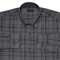 Grey Tartan Check Cotton Shirt For Men