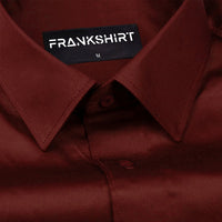 300GSM Premium Satin Shirt Combo for Men (White & Crimson Red)