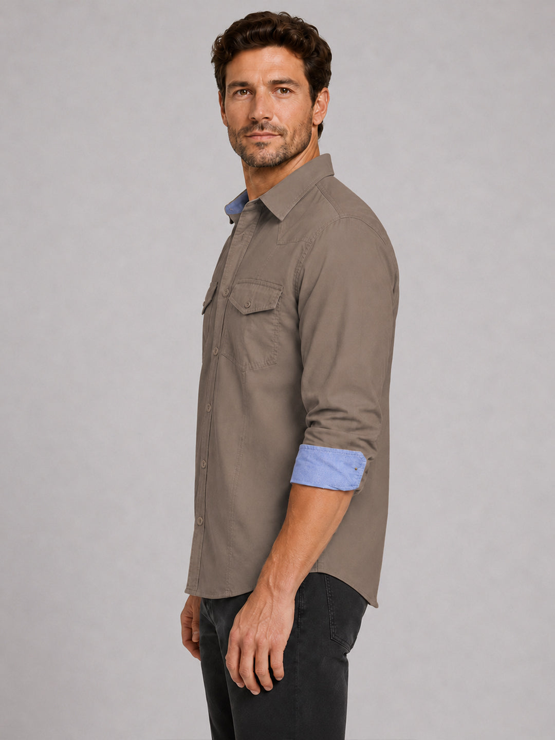 Cargo Style Khaki Shirt