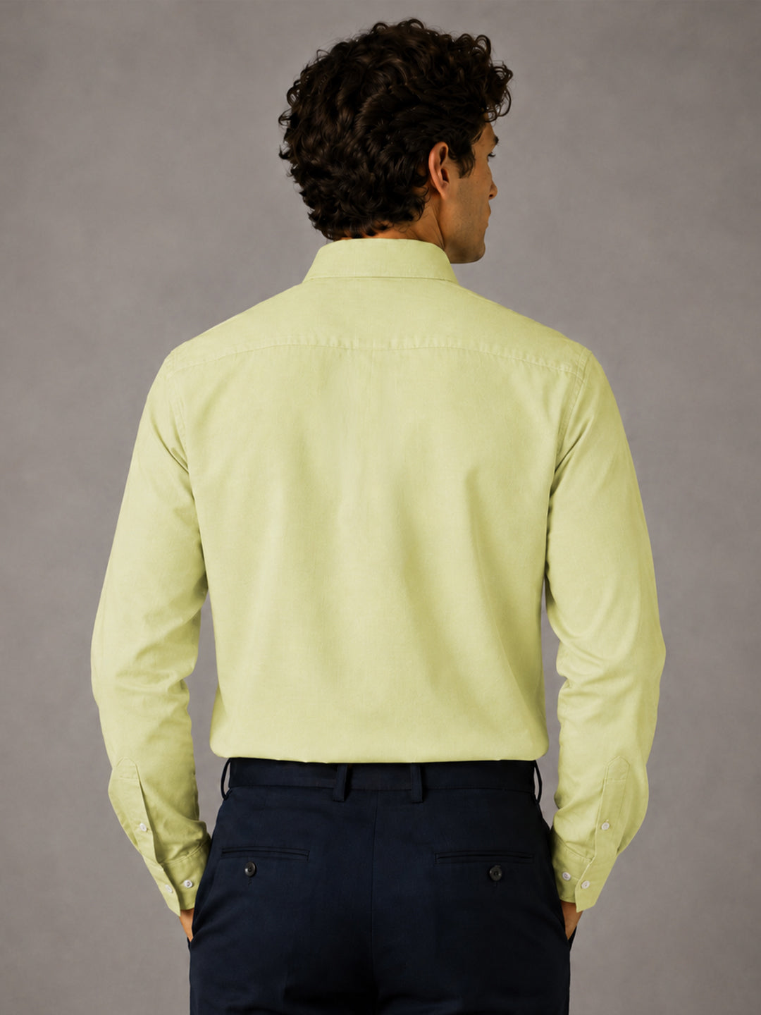 Oxford Cotton Lime Green Shirt For Men