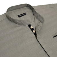 Urban Fit Olive Short Linen Kurta For Men