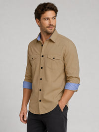 Pack Of 2 Cargo Style Beige & Brown Shirt