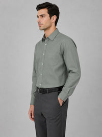 Olive Formal Oxford Cotton Shirt For Men