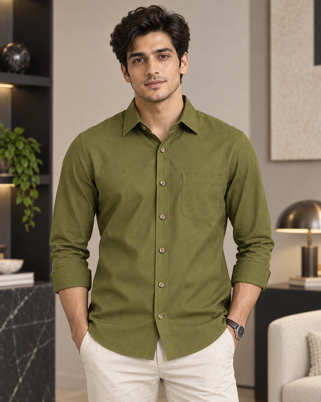 Classic Olive Cargo Shirt