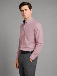Rose Gold Satin Contrast Collar Shirt for Men