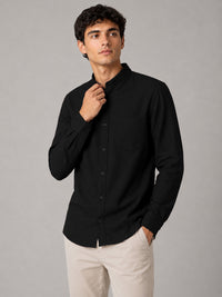 Black Linear Linen Shirt