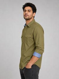 Cargo Style Olive Shirt