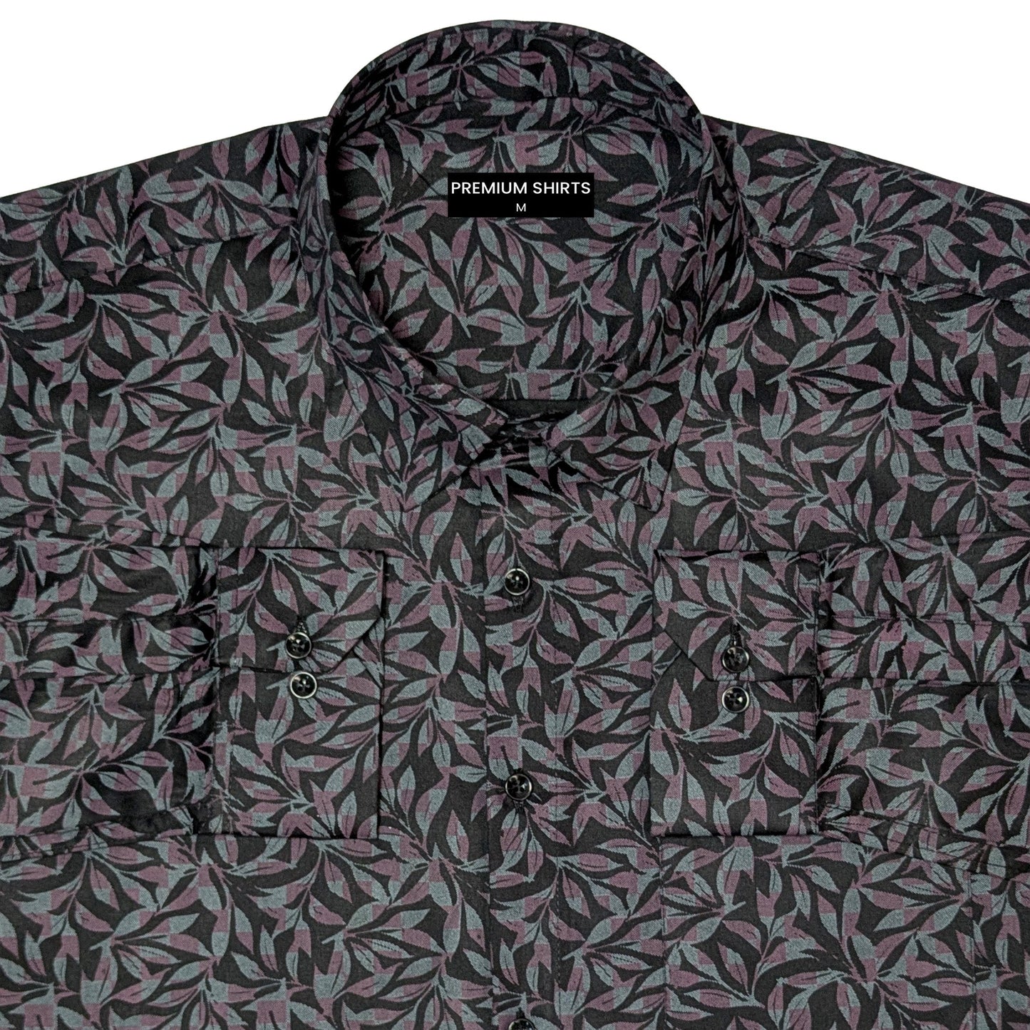 Black Floral Print Party Wear Shirt for Men