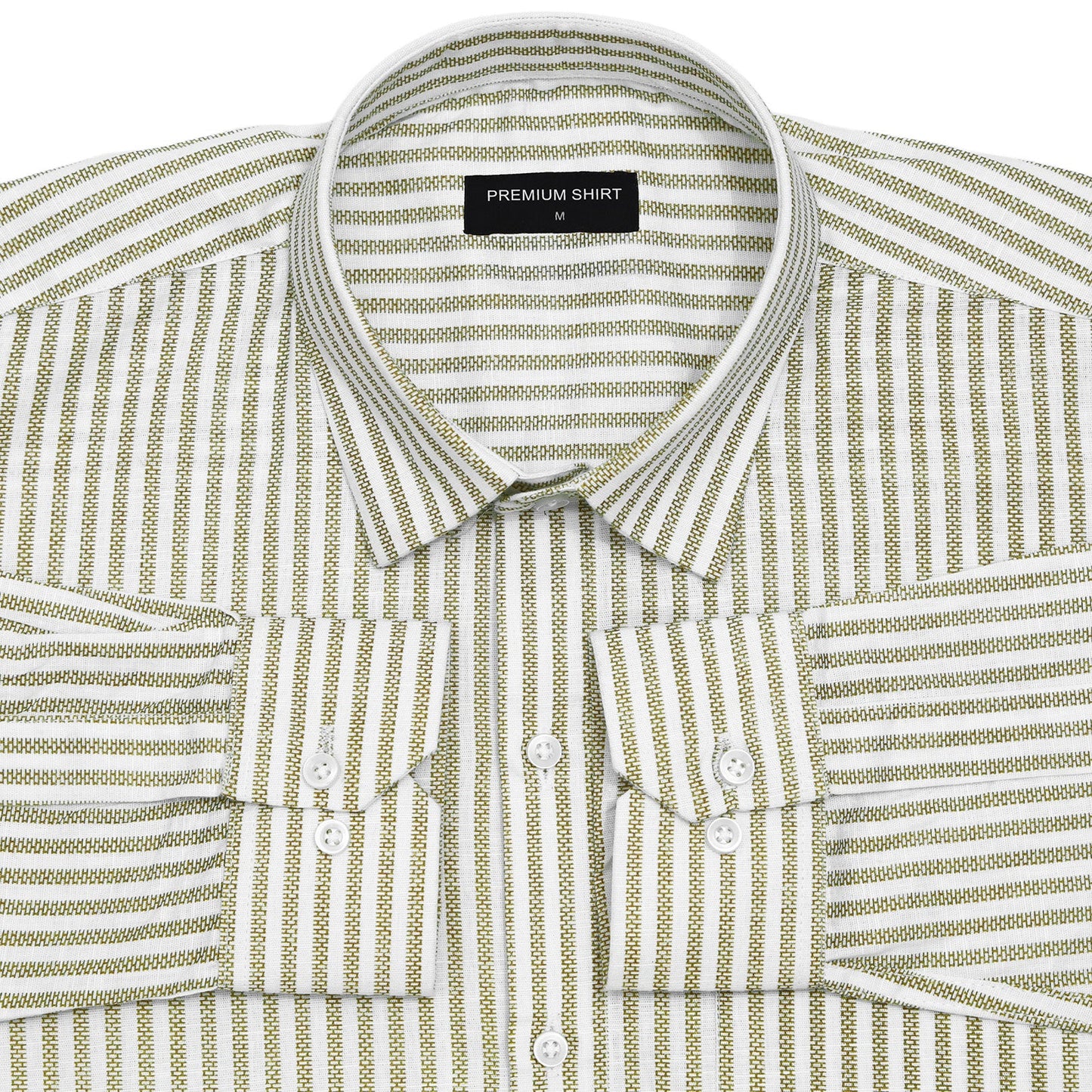 Striped shirt with a collar on a white background