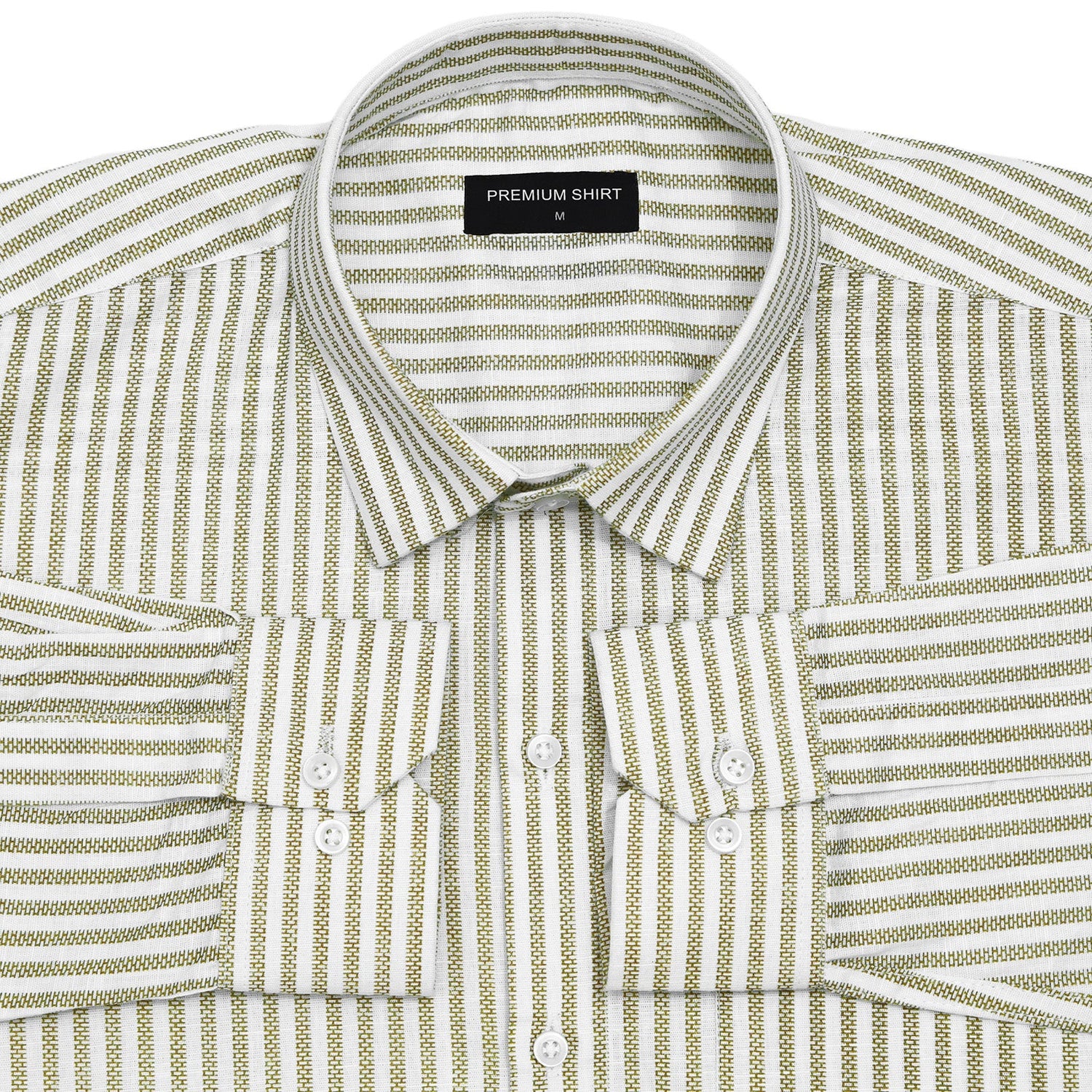Striped shirt with a collar on a white background