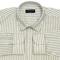 Striped shirt with a collar on a white background