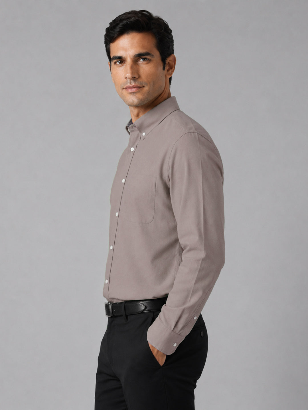New Brown Oxford Cotton Shirt For Men