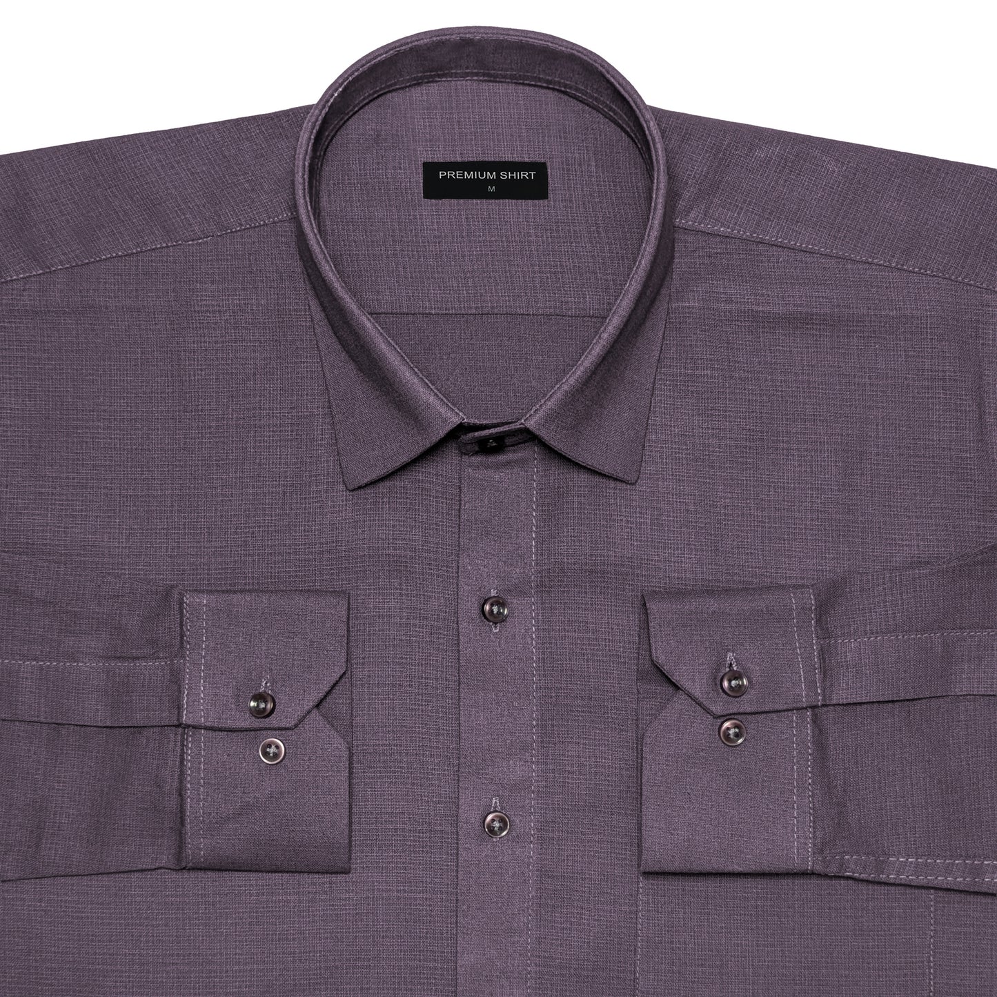 Purple Textured Linen Shirt For Men