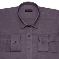 Purple Textured Linen Shirt For Men
