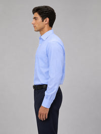 Denim Blue Formal Oxford Cotton Shirt For Men