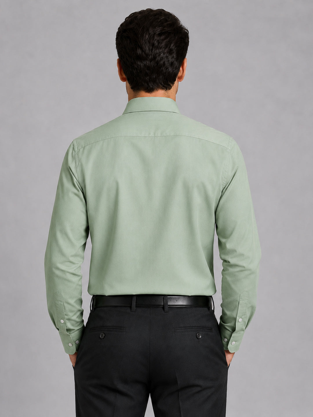 Sea Green Formal Oxford Cotton Shirt For Men