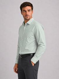 Dark Green Stripe Oxford Shirt For Men