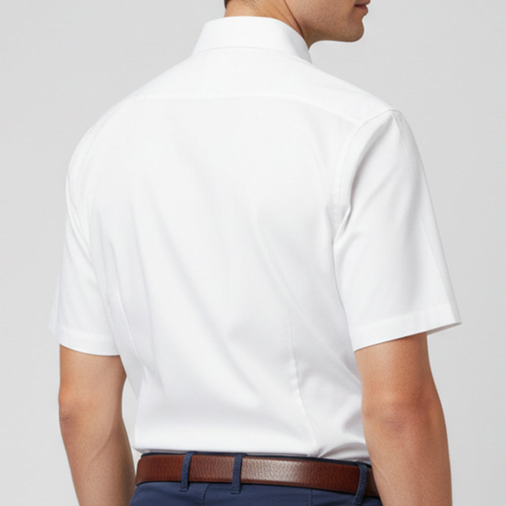 Half Sleeve Premium Cotton White Shirt for Man