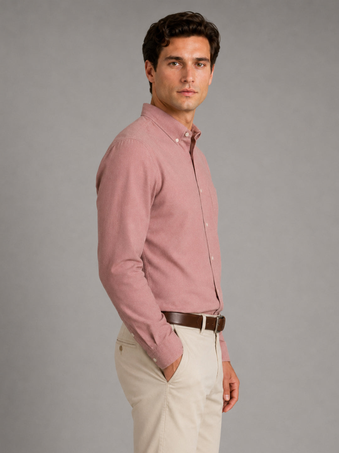 Oxford Cotton Maroon Shirt For Men