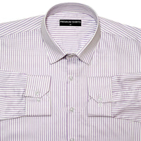 Purple Stripes Satin Shirt for Men