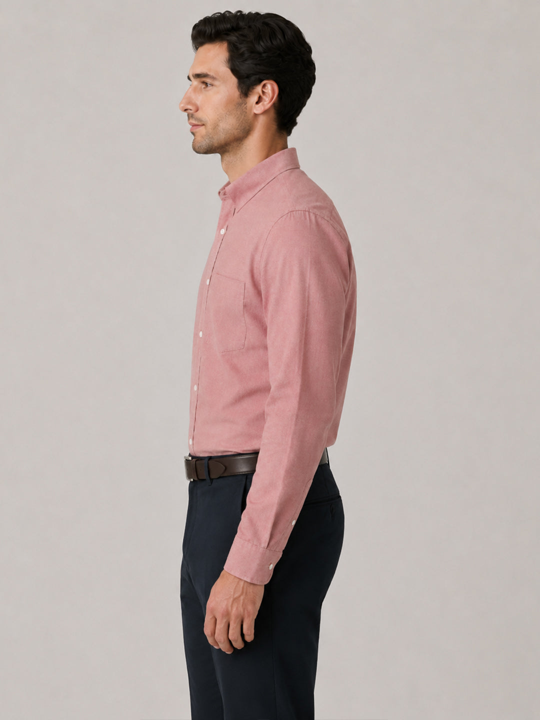 Maroon Formal Oxford Cotton Shirt For Men