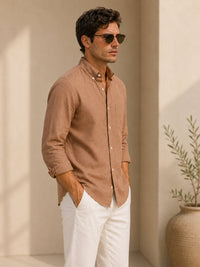 Brown Linen Shirt For Men