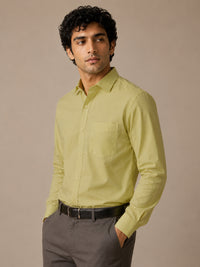 Paper Cotton Light Green Shirt for Men