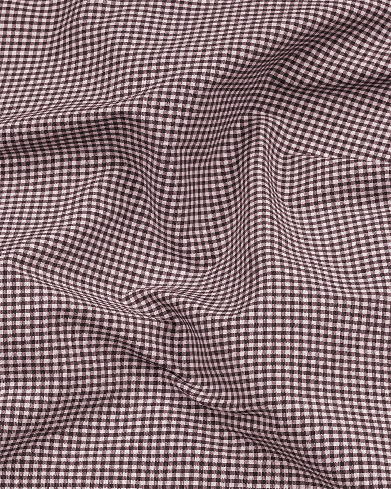 Maroon Check Oxford Premium Cotton Shirt For Men