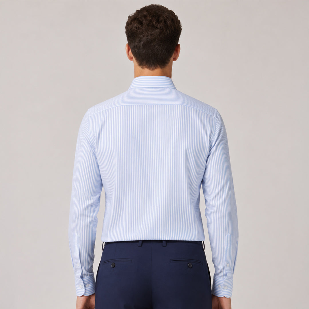 Cambridge Blue Stripe Oxford Premium Cotton Shirt For Men