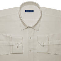 Beige Textured Linen Shirt For Men