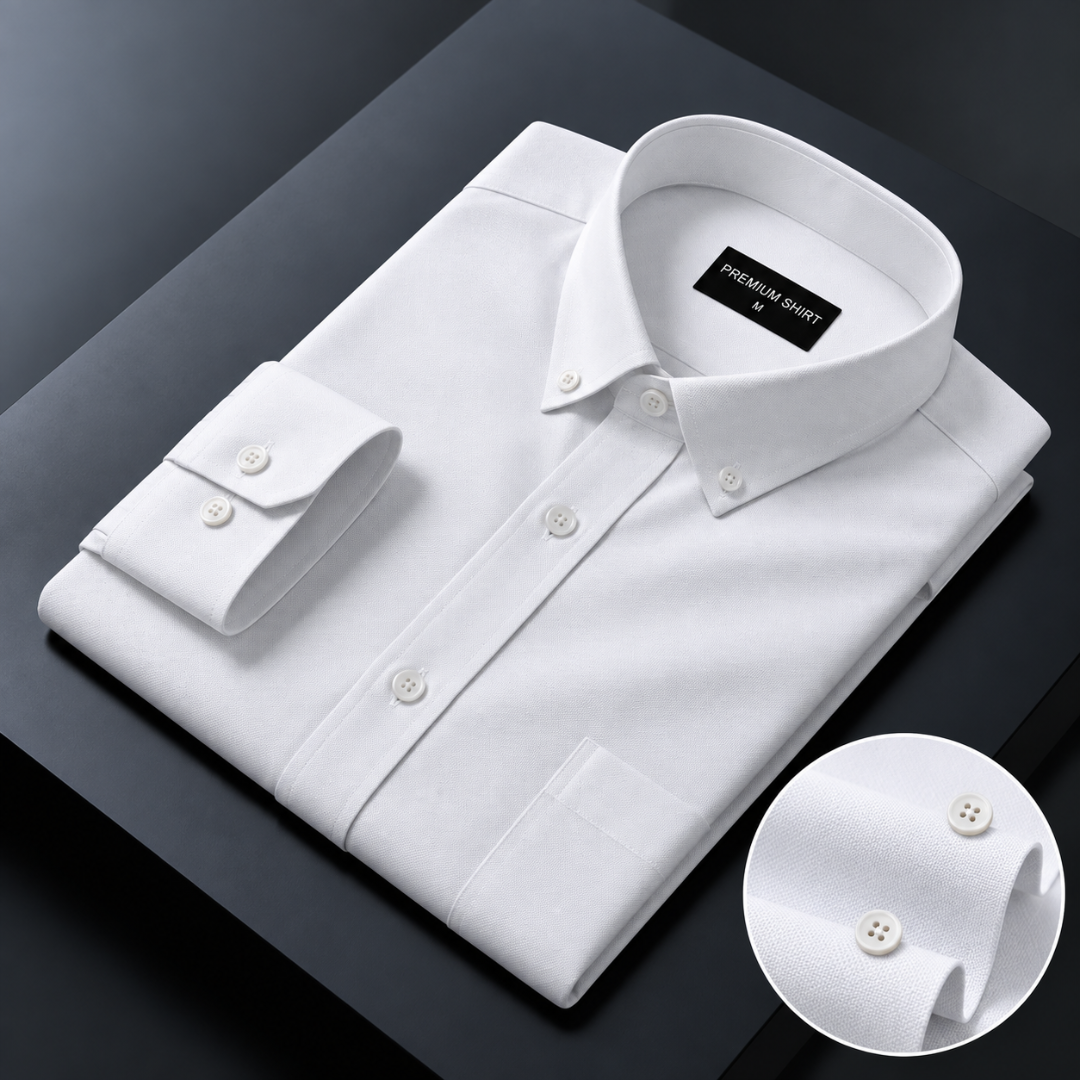 Oxford Cotton Pearl White Shirt For Men