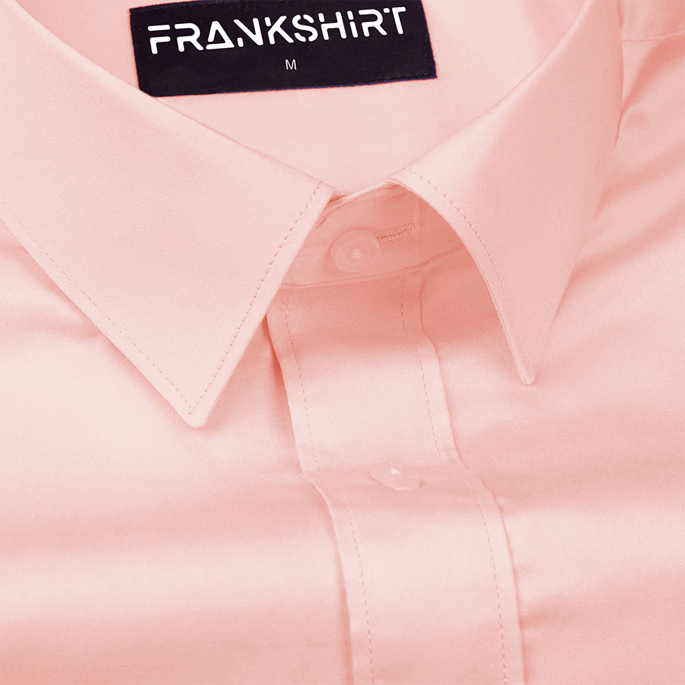 300GSM Premium Satin Shirt Combo for Men (White & Blush Pink)