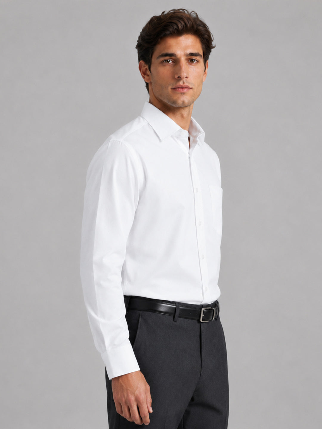 Pearl White Formal Oxford Cotton Shirt For Men