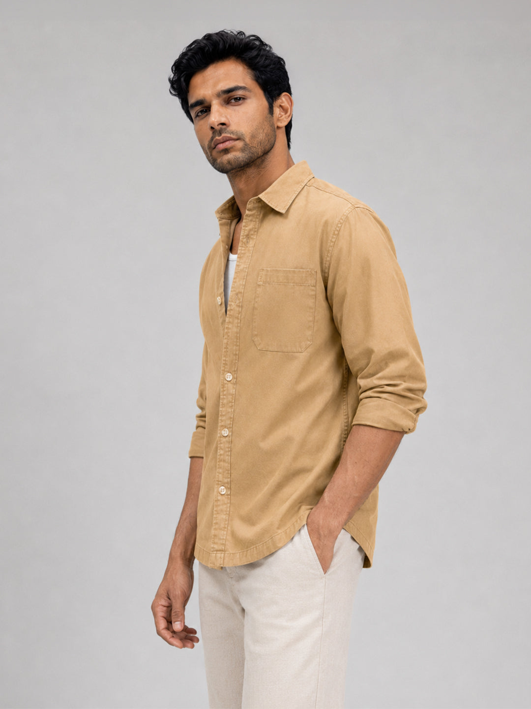 Cargo Urban Style Cream Shirt