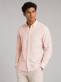 Maroon & Peach Linear Linen Pack of 2 Shirt
