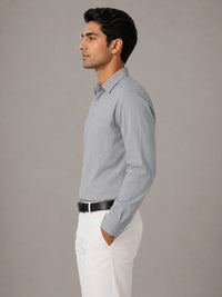 Paper Cotton Silver Shirt for Men