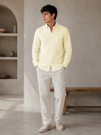 Lemon Down Button Casual Linen Shirt